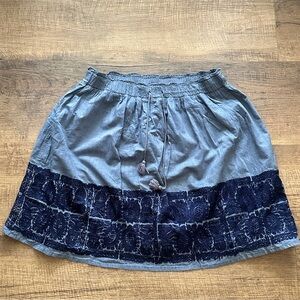 J. Crew Blue Lace Trim embroidered Women's Skirt size Large NWOT